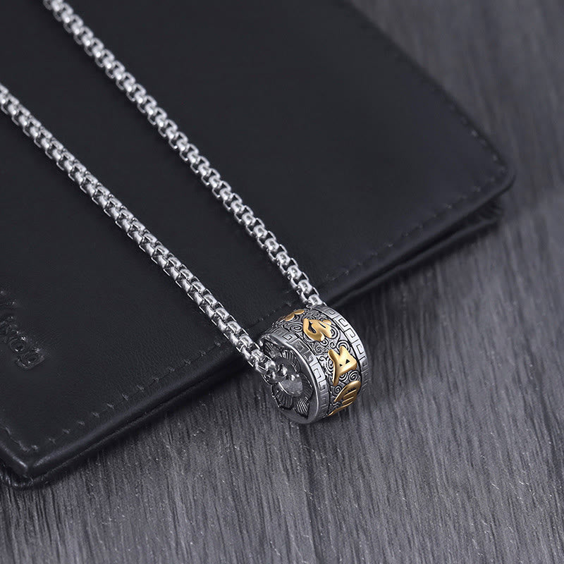 KarmaRipple's Tibetan Om Mani Padme Hum Titanium Steel Peace Pendant Necklace p4