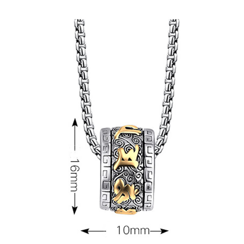 KarmaRipple's Tibetan Om Mani Padme Hum Titanium Steel Peace Pendant Necklace p6