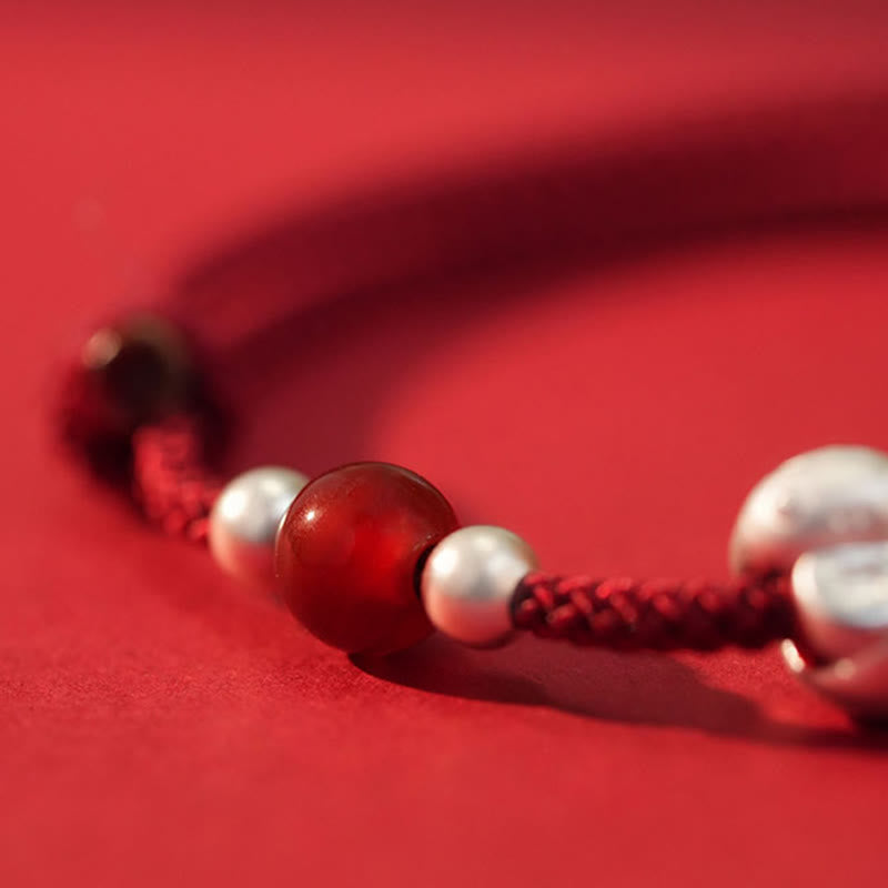 KarmaRipple's 999 Sterling Silver Year Of The Snake Red Agate Confidence Handcrafted Bracelet p7