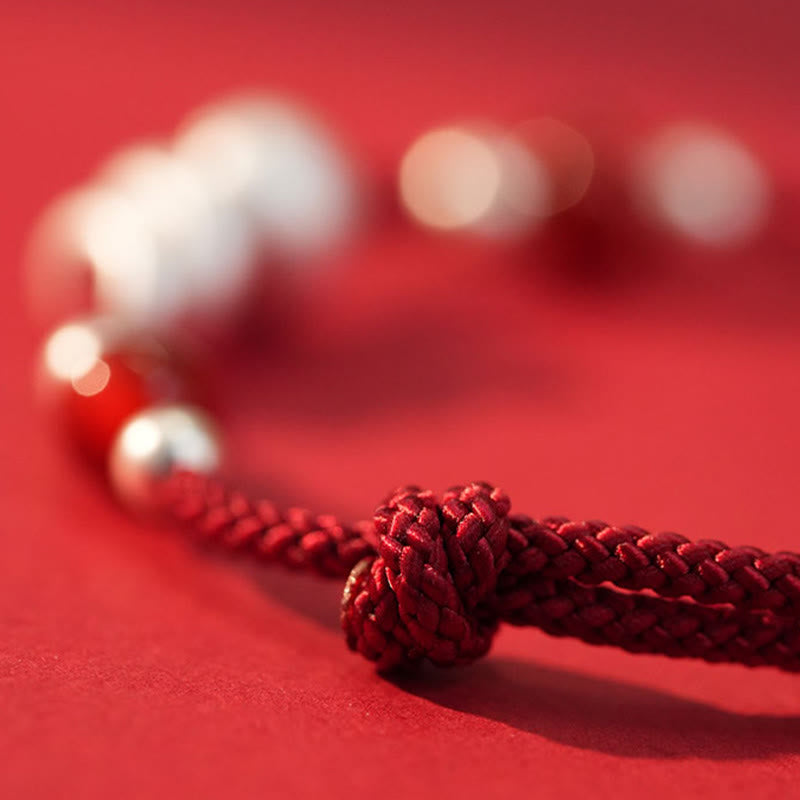 KarmaRipple's 999 Sterling Silver Year Of The Snake Red Agate Confidence Handcrafted Bracelet p8
