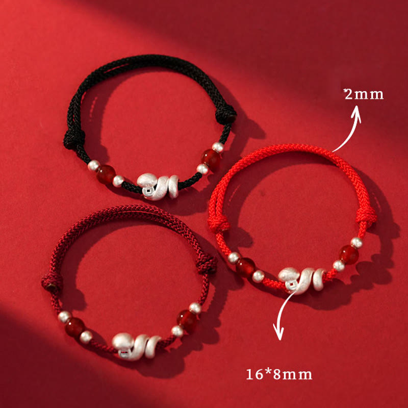 KarmaRipple's 999 Sterling Silver Year Of The Snake Red Agate Confidence Handcrafted Bracelet p4