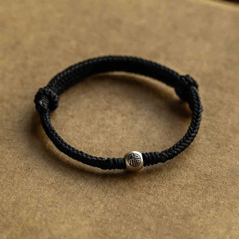 KarmaRipple's Handmade String 925 Sterling Silver Fu Bead Woven Fortune Bracelet p16