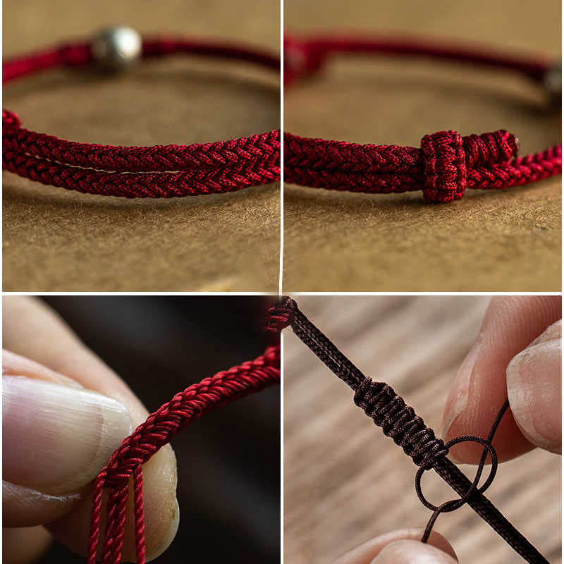KarmaRipple's Handmade String 925 Sterling Silver Fu Bead Woven Fortune Bracelet p12