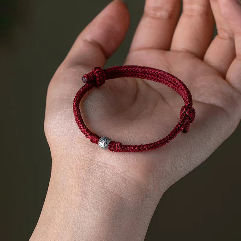 KarmaRipple's Handmade String 925 Sterling Silver Fu Bead Woven Fortune Bracelet p5