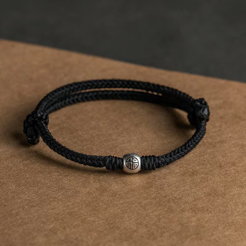 KarmaRipple's Handmade String 925 Sterling Silver Fu Bead Woven Fortune Bracelet p13