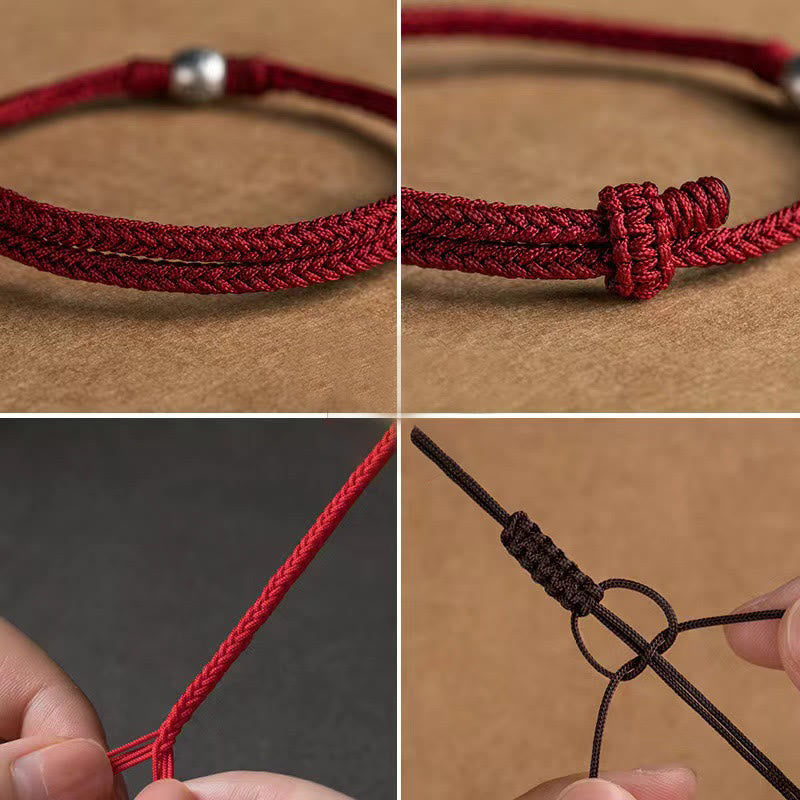 KarmaRipple's Handmade String 925 Sterling Silver Fu Bead Woven Fortune Bracelet p11