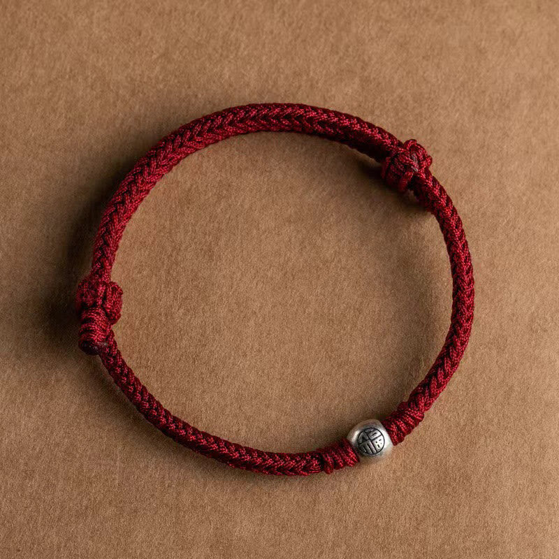 KarmaRipple's Handmade String 925 Sterling Silver Fu Bead Woven Fortune Bracelet p4