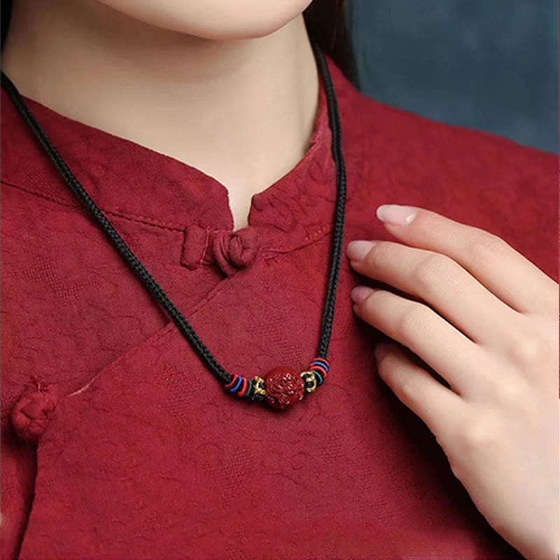 KarmaRipple's Cinnabar Chinese Zodiac Black String Blessing Pendant Pendants p20