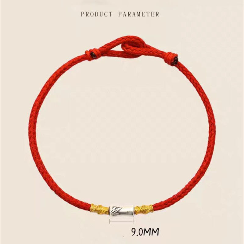 KarmaRipple's Handmade 925 Sterling Silver Bamboo Design Red String Fortune Woven Bracelet p16