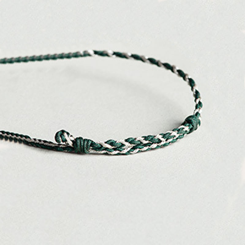 KarmaRipple's Handmade Green String Jade Orchid Woven Prosperity Bracelet p11
