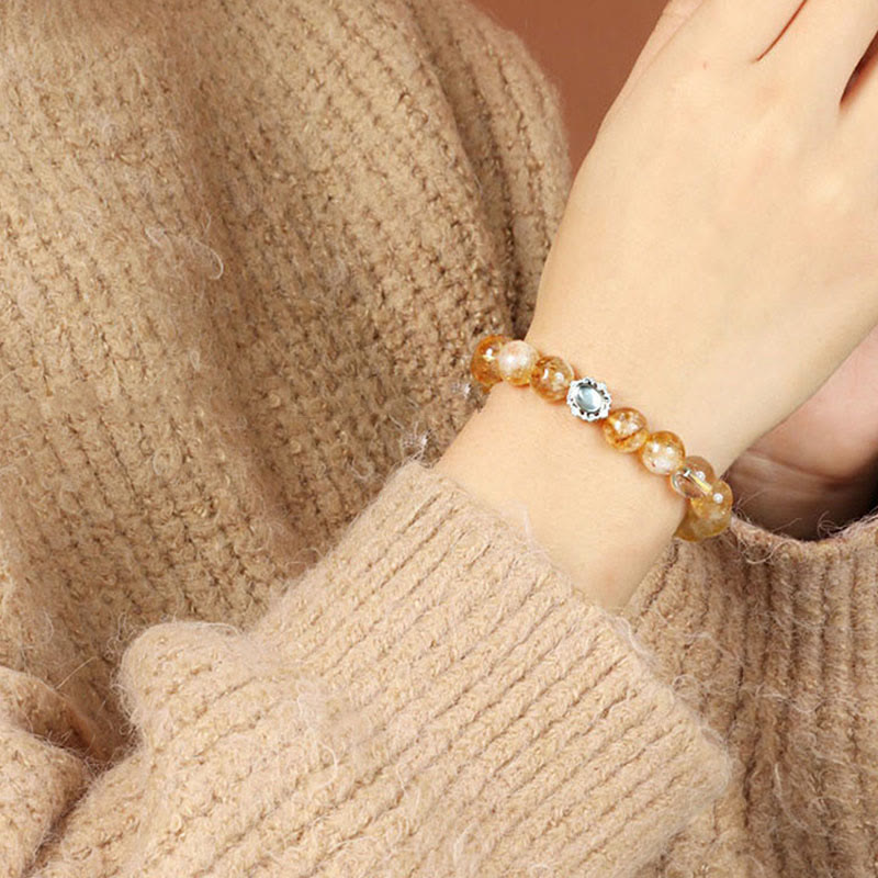 KarmaRipple's Authentic Citrine Rutilated Quartz Prosperity Bracelet p3