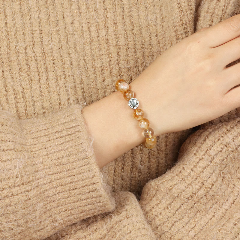 KarmaRipple's Authentic Citrine Rutilated Quartz Prosperity Bracelet p4