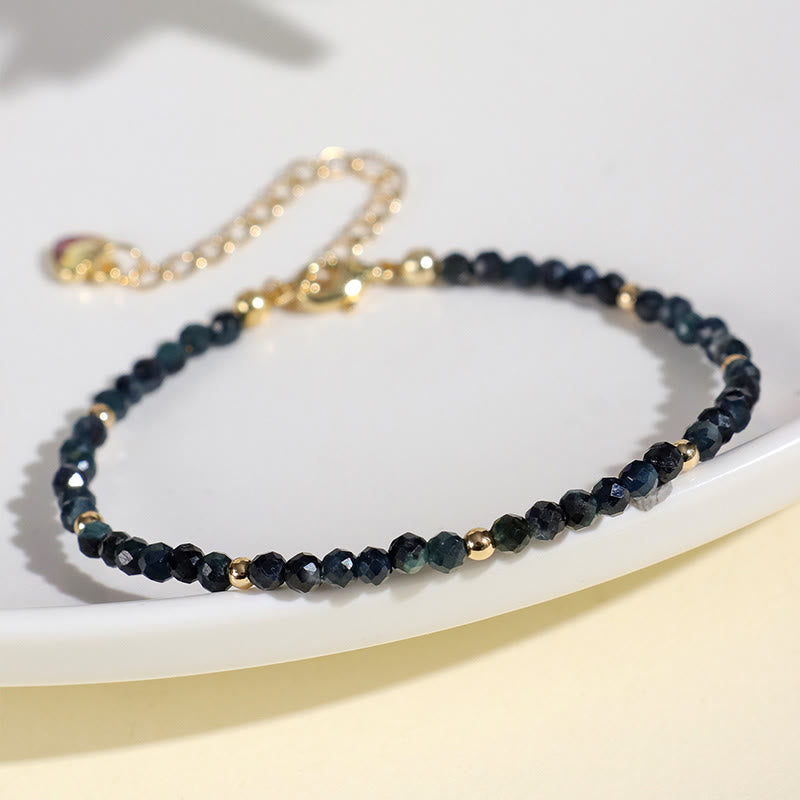 KarmaRipple's Indicolite Tourmaline Bronze Beadwork Wisdom Bracelet p11