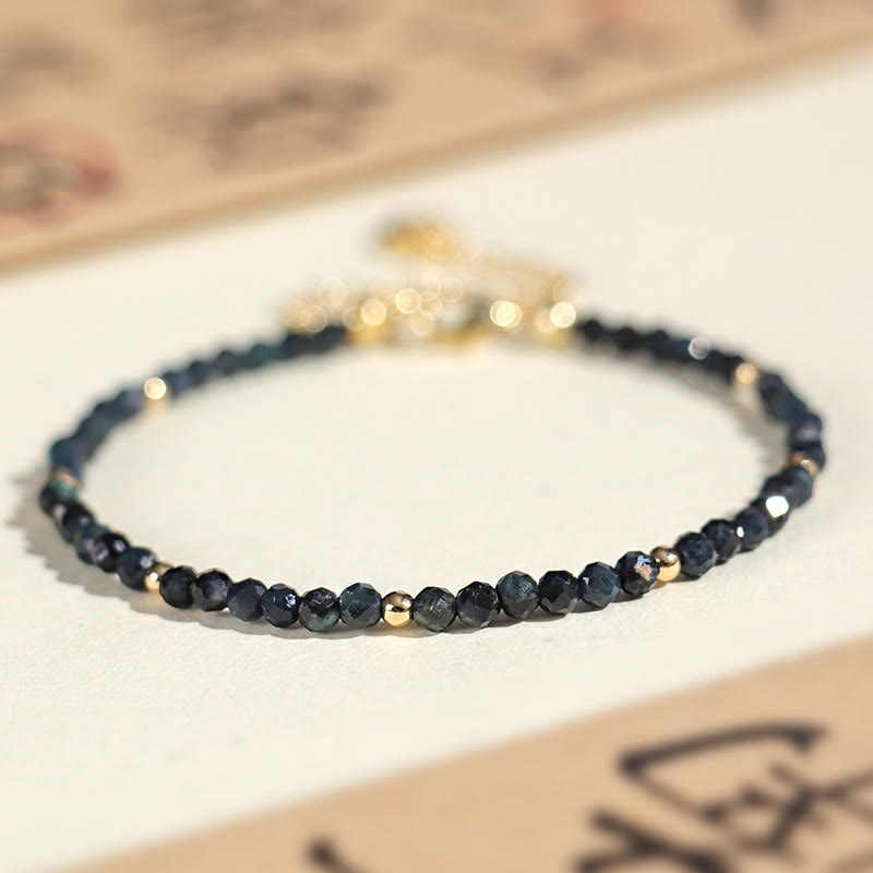 KarmaRipple's Indicolite Tourmaline Bronze Beadwork Wisdom Bracelet p7