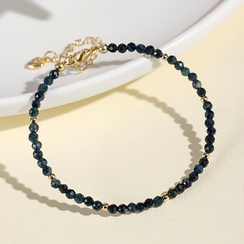 KarmaRipple's Indicolite Tourmaline Bronze Beadwork Wisdom Bracelet p9
