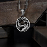 KarmaRipple's Pure Tin Pisces Double Koi Fish Wealth Pendant Necklace
