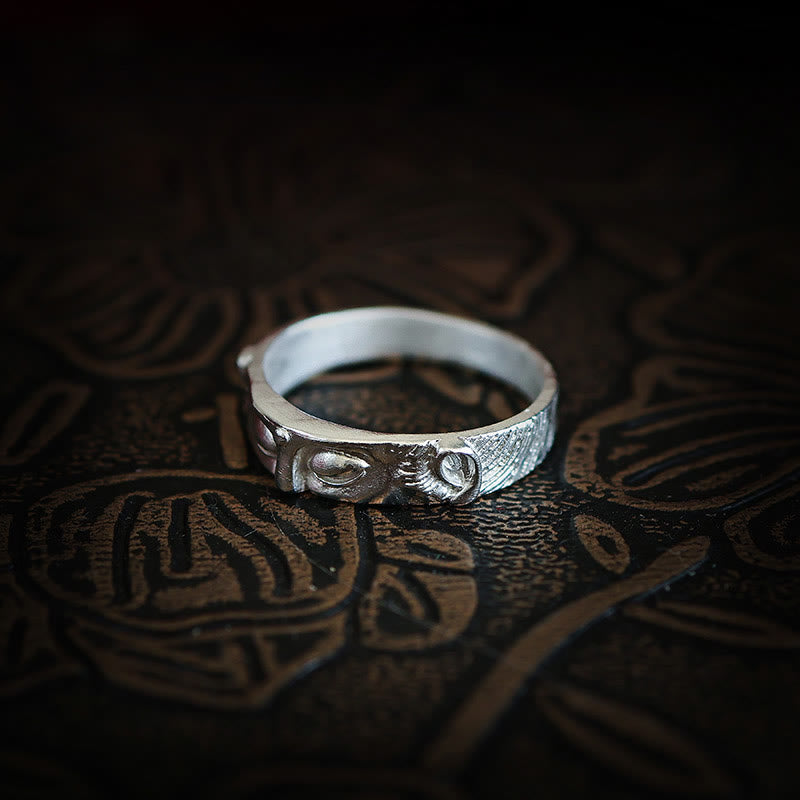 KarmaRipple's 999 Sterling Silver Buddha Eyes Protection Ring p9