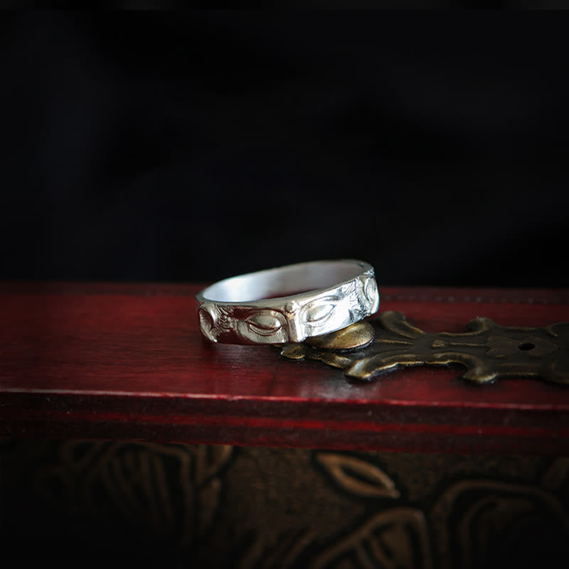 KarmaRipple's 999 Sterling Silver Buddha Eyes Protection Ring p5