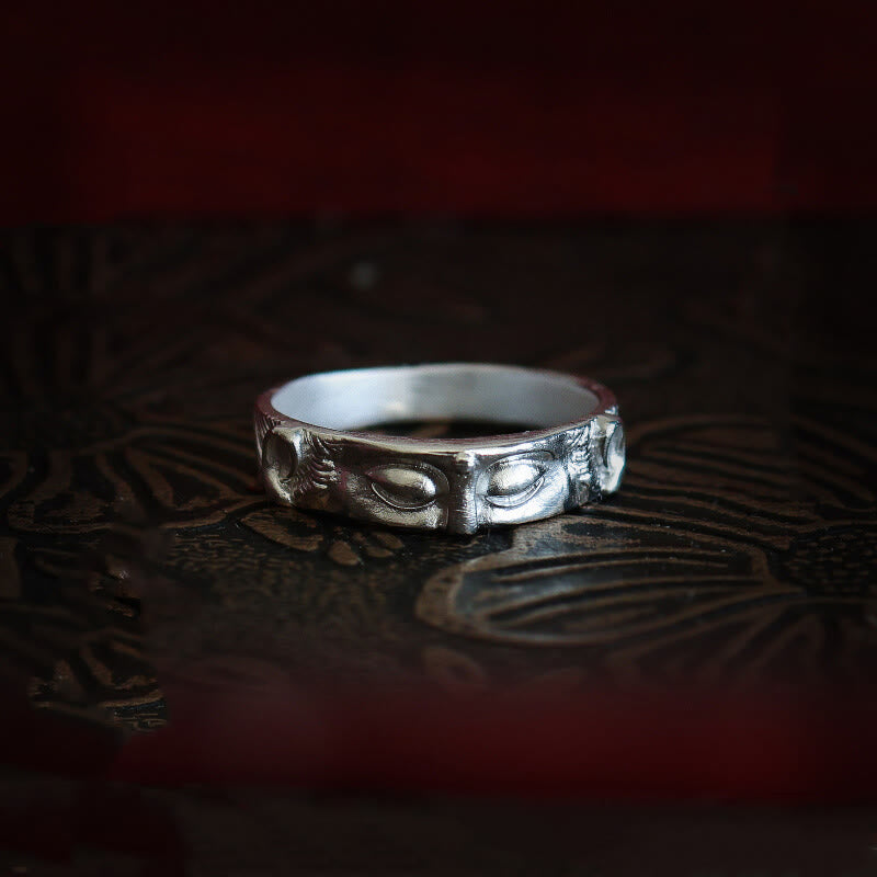 KarmaRipple's 999 Sterling Silver Buddha Eyes Protection Ring p13