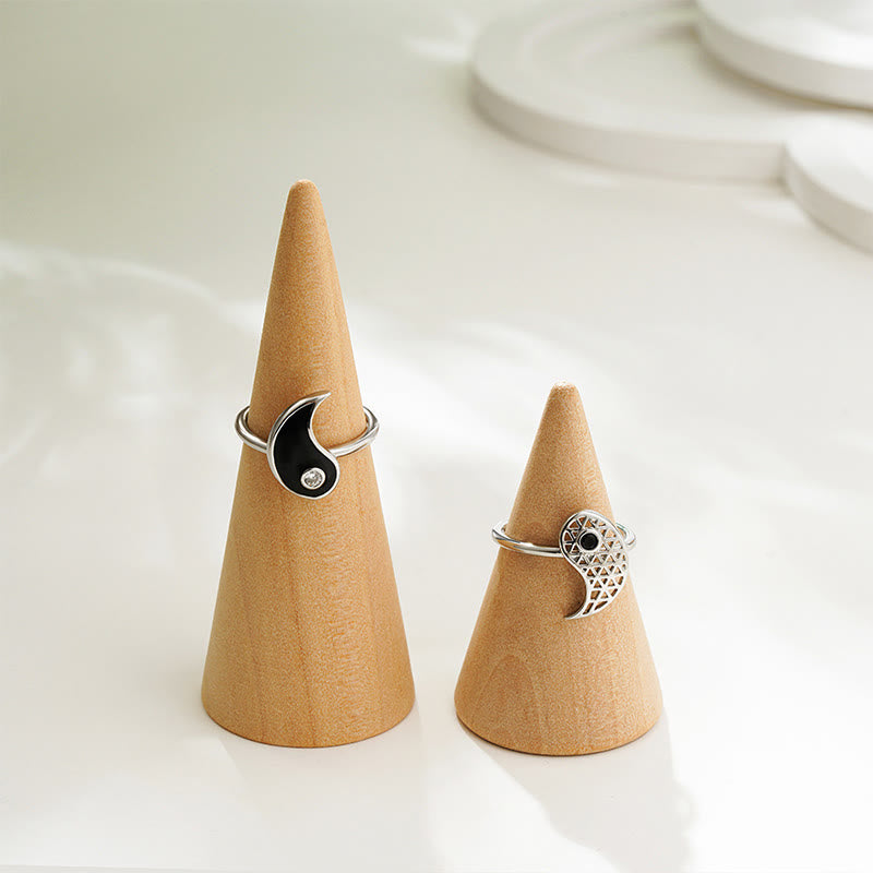 KarmaRipple's Yin Yang Titanium Steel Cuff Balance Pair Ring p13