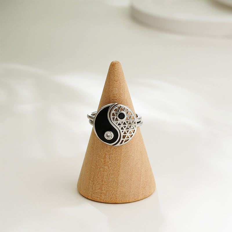 KarmaRipple's Yin Yang Titanium Steel Cuff Balance Pair Ring p5