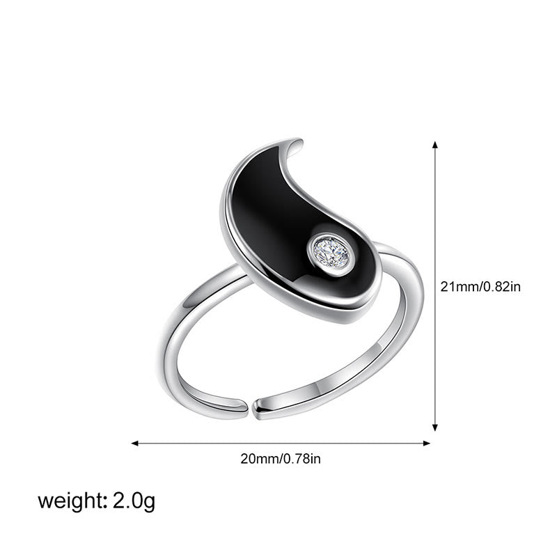 KarmaRipple's Yin Yang Titanium Steel Cuff Balance Pair Ring p10