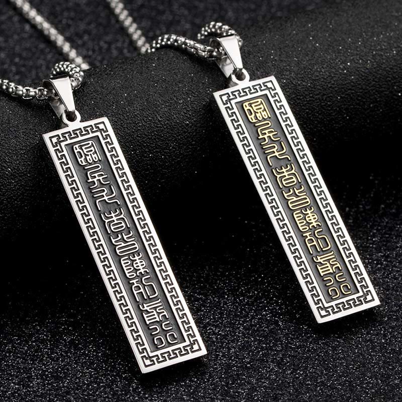 KarmaRipple's The Nine-word Mantra Titanium Steel Bagua Yin Yang Balance Pendant Necklace p12