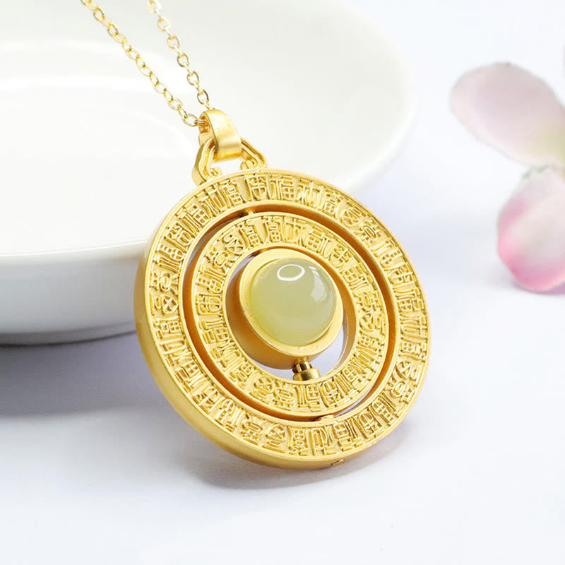 KarmaRipple's Hetian Jade Hundred Blessings Fu Character Fortune Rotatable Pendant Necklace p9