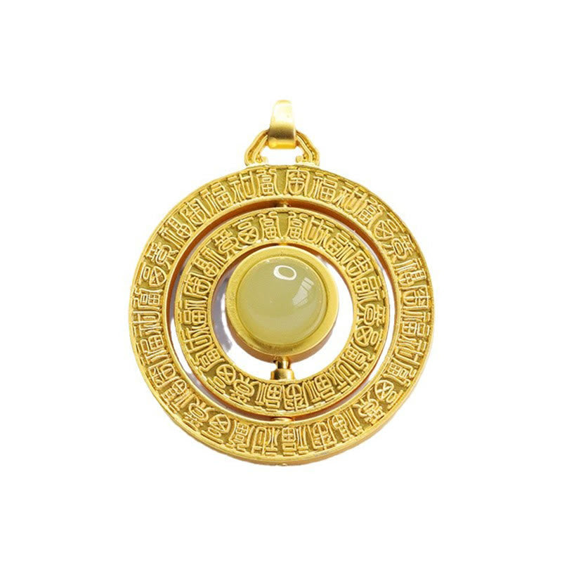 KarmaRipple's Hetian Jade Hundred Blessings Fu Character Fortune Rotatable Pendant Necklace p11