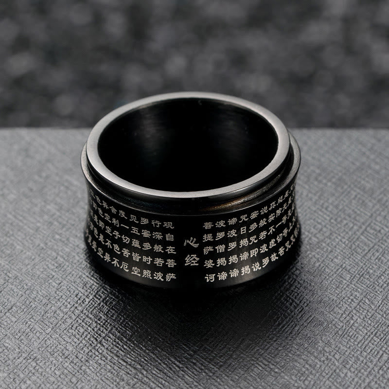 KarmaRipple's Tibetan Miniature Scriptures Heart Sutra Titanium Steel Spinner Balance Ring p3
