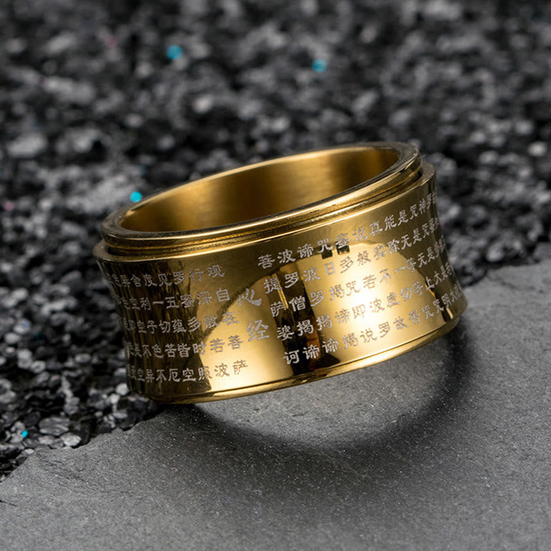 KarmaRipple's Tibetan Miniature Scriptures Heart Sutra Titanium Steel Spinner Balance Ring p9