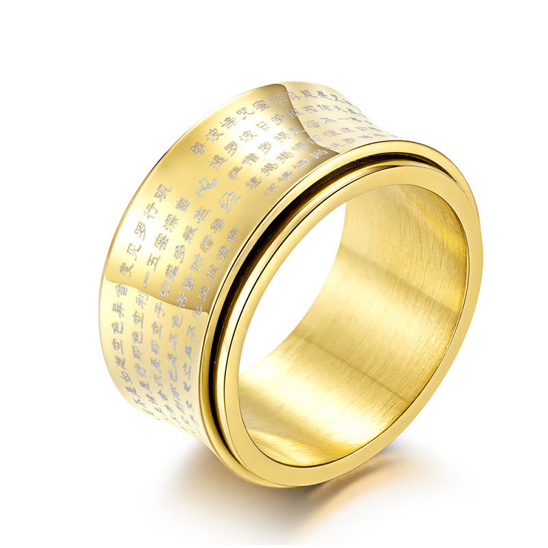 KarmaRipple's Tibetan Miniature Scriptures Heart Sutra Titanium Steel Spinner Balance Ring p10