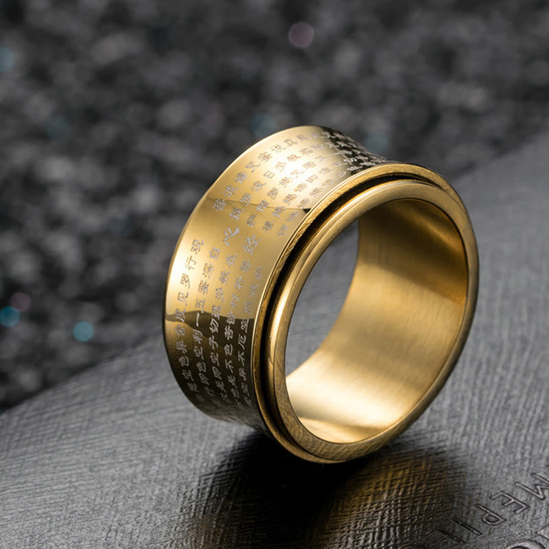 KarmaRipple's Tibetan Miniature Scriptures Heart Sutra Titanium Steel Spinner Balance Ring p8
