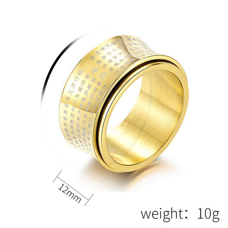 KarmaRipple's Tibetan Miniature Scriptures Heart Sutra Titanium Steel Spinner Balance Ring p11