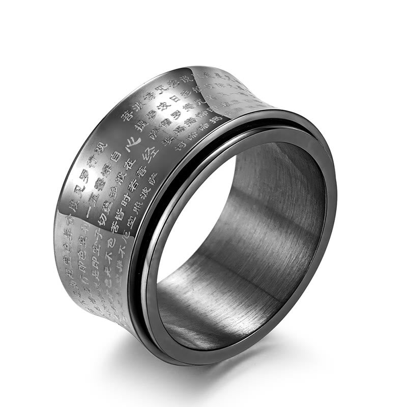 KarmaRipple's Tibetan Miniature Scriptures Heart Sutra Titanium Steel Spinner Balance Ring p5
