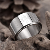 KarmaRipple's Tibetan Golden Light Mantra Titanium Steel Smooth Surface Spinner Balance Ring