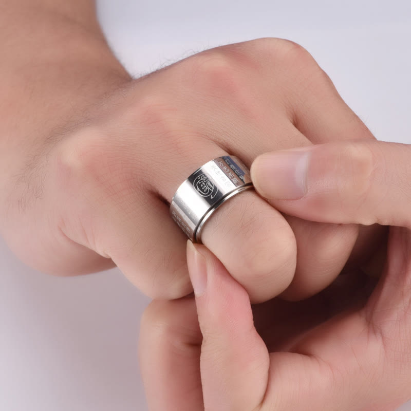 KarmaRipple's Tibetan Golden Light Mantra Titanium Steel Smooth Surface Spinner Balance Ring p5