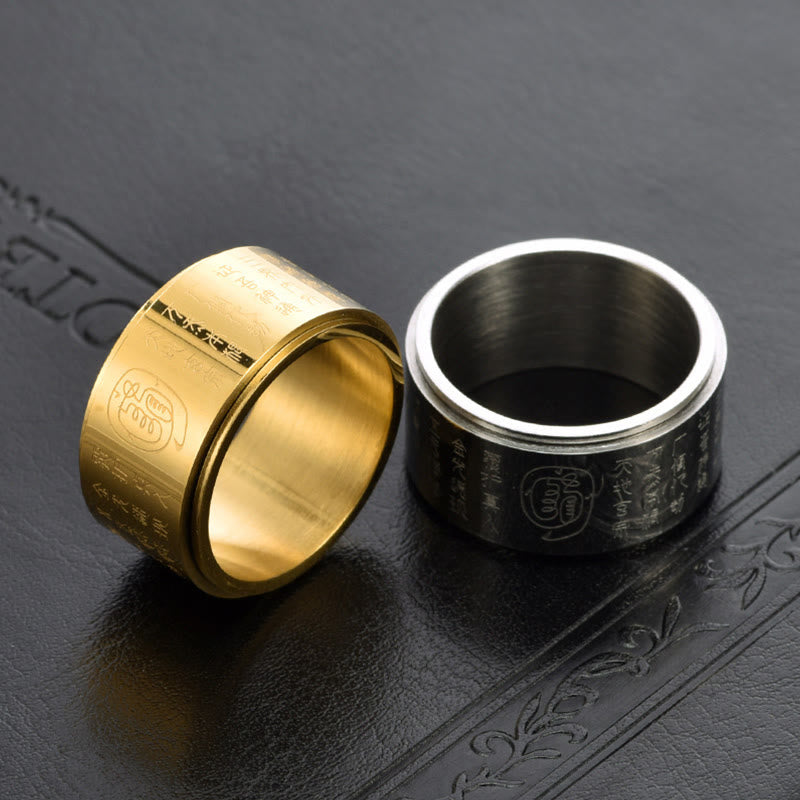 KarmaRipple's Tibetan Golden Light Mantra Titanium Steel Smooth Surface Spinner Balance Ring p9