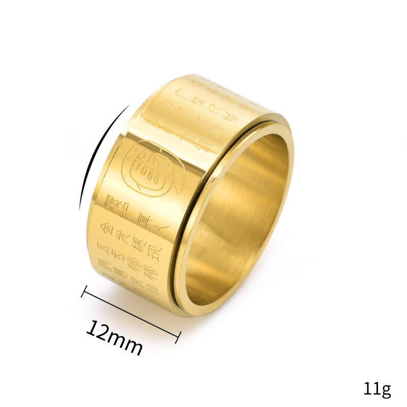 KarmaRipple's Tibetan Golden Light Mantra Titanium Steel Smooth Surface Spinner Balance Ring p8