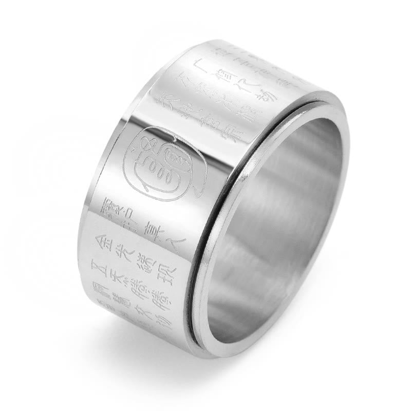 KarmaRipple's Tibetan Golden Light Mantra Titanium Steel Smooth Surface Spinner Balance Ring p4