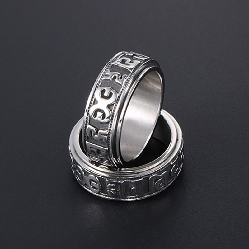 KarmaRipple's Tibetan Om Mani Padme Hum Titanium Steel Spinner Balance Ring p19