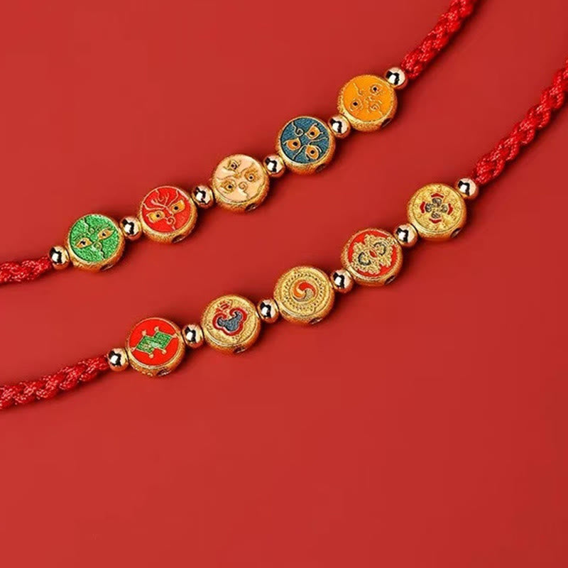 KarmaRipple's Red String 925 Sterling Silver Five Ways God Of Wealth Connection Bracelet p14