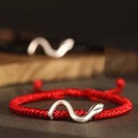 KarmaRipple's Red String 999 Sterling Silver Year of the Snake Strength Bracelet