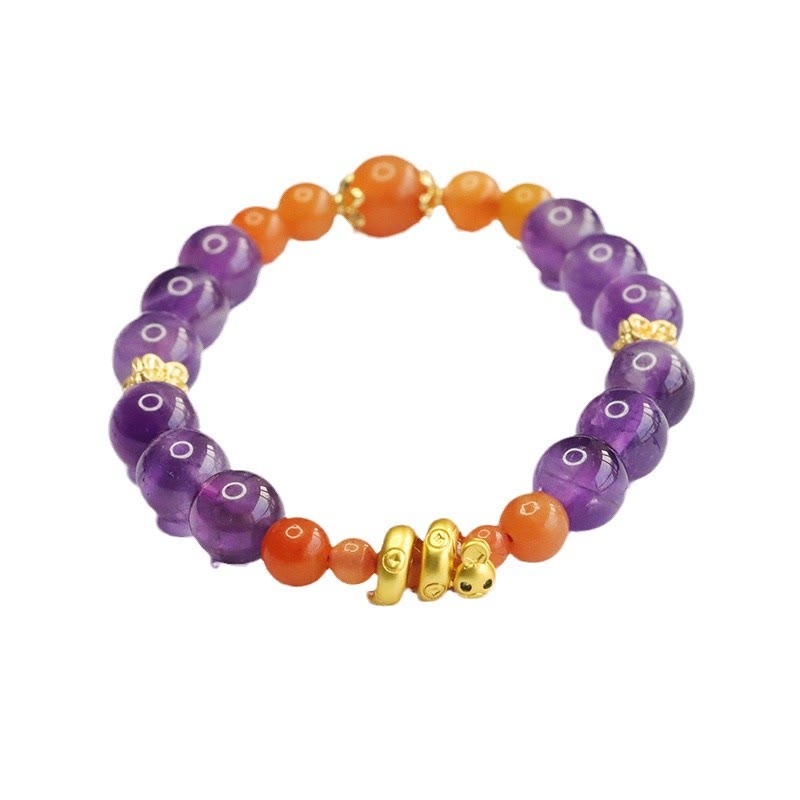 KarmaRipple's Amethyst Golden Silk Jade Year of the Snake Balance Bracelet p9