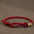 Dark Red String / 925 Sterling Silver Coin Ring