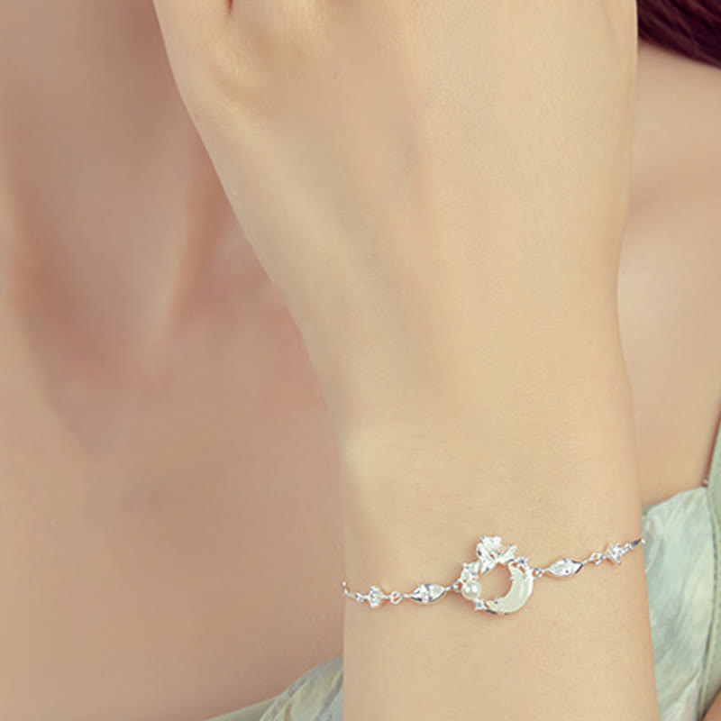 KarmaRipple's Hetian Jade 925 Sterling Silver Cubic Zirconia Pearl Lotus Bracelet p3