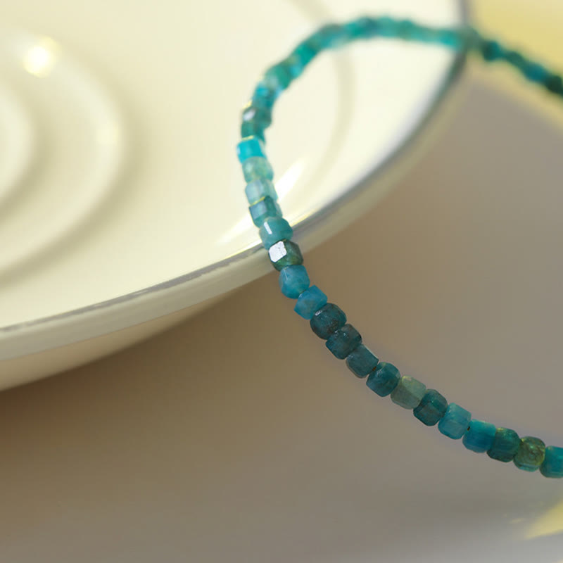 KarmaRipple's KarmaRipple 2.5mm Apatite Ultra-thin Beadwork 14k Gold Plated Bronze Heart Motivation Bracelet p9