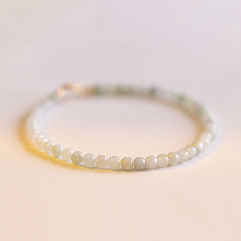 KarmaRipple's 2mm Jade Ultra-thin Beadwork 14k Gold Plated Bronze Fortune Bracelet p11