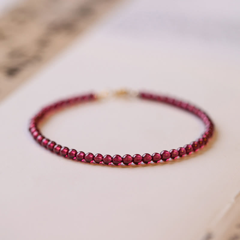 KarmaRipple's 3mm Authentic Small Garnet Ultra-Thin Beadwork Protection Bracelet p4