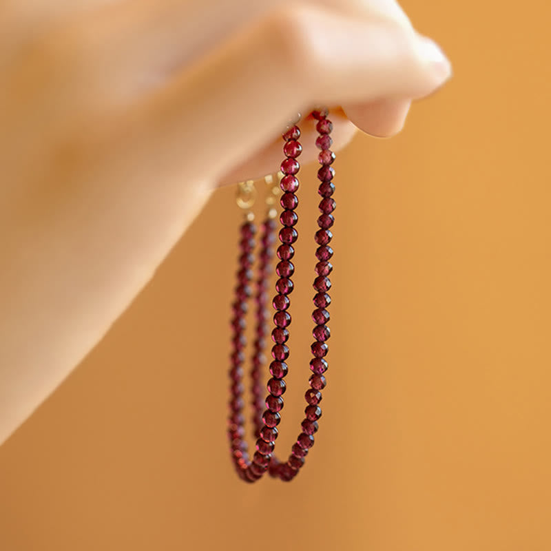 KarmaRipple's 3mm Authentic Small Garnet Ultra-Thin Beadwork Protection Bracelet p12